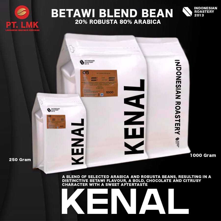 

Kenal Coffee Betawi Blend Kopi Indonesia 80% Arabika 20% Robusta 1Kg