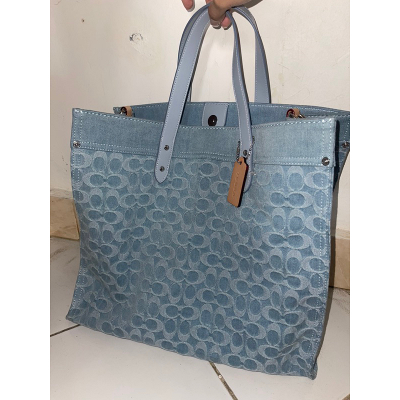 Coach preloved signature denim