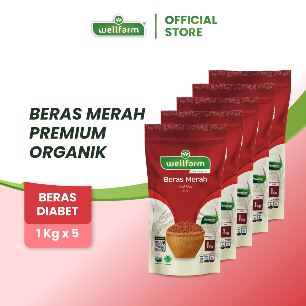 

WellFarm Beras Merah Organik Premium 5Kg | Beras Merah Wangi Baik Untuk Diet dan Diabetes