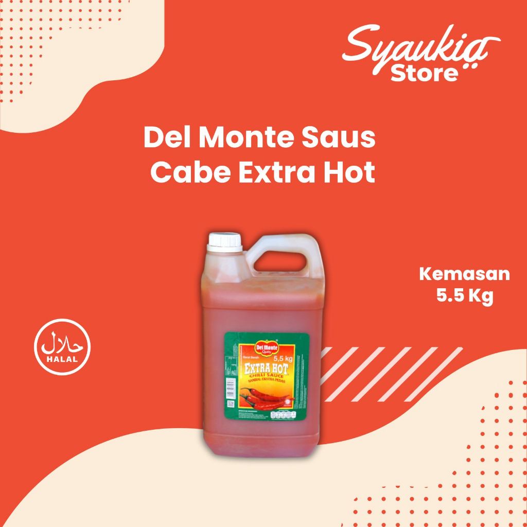 

Saus Extrahot Delmonte / Extra Hot Del Monte Jerygen 5.5kg / Saus Extra Pedas