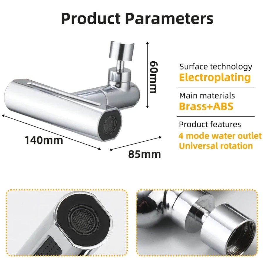 MH - Extender Faucet 4in1 Adapter Kran Wastafel 4 Mode Putar 360