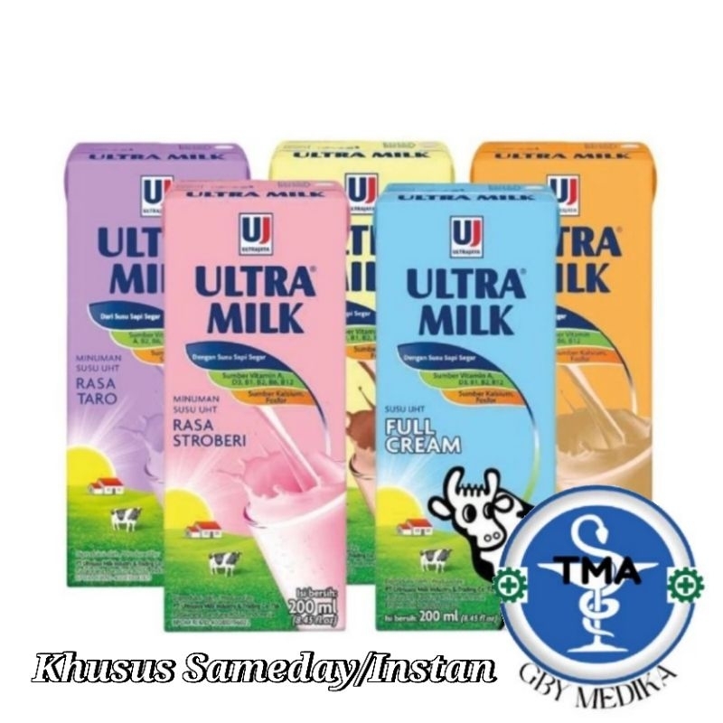 

Susu UHT Ultra Milk 200mL Cokelat Strawberry Full Cream Caramel