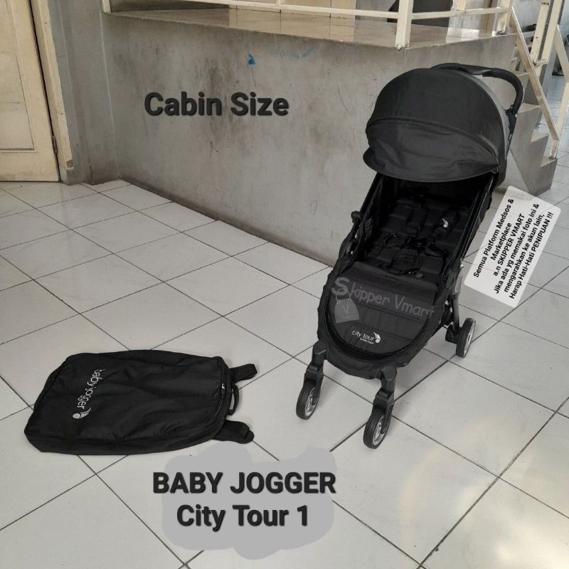 LIKE NEW Stroler Stroller CABIN SIZE Baby Jogger City Tour Black not Nuna Trvl Preloved Second Bekas