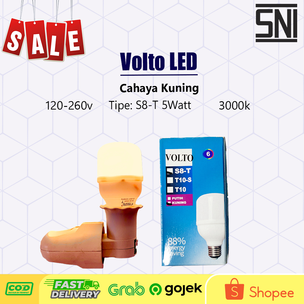 [GROSIR] Lampu LED Bulb Cahaya KUNING 5 Watt Volto / LAMPU BOHLAM MURAH SNI