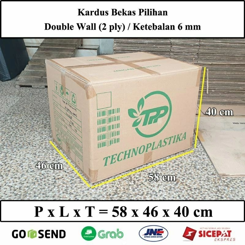 

PAKET 10 Kardus Packing bekas Pilihan / Tebal / Ukuran PxLxT = 58 x 46 x 40 cm