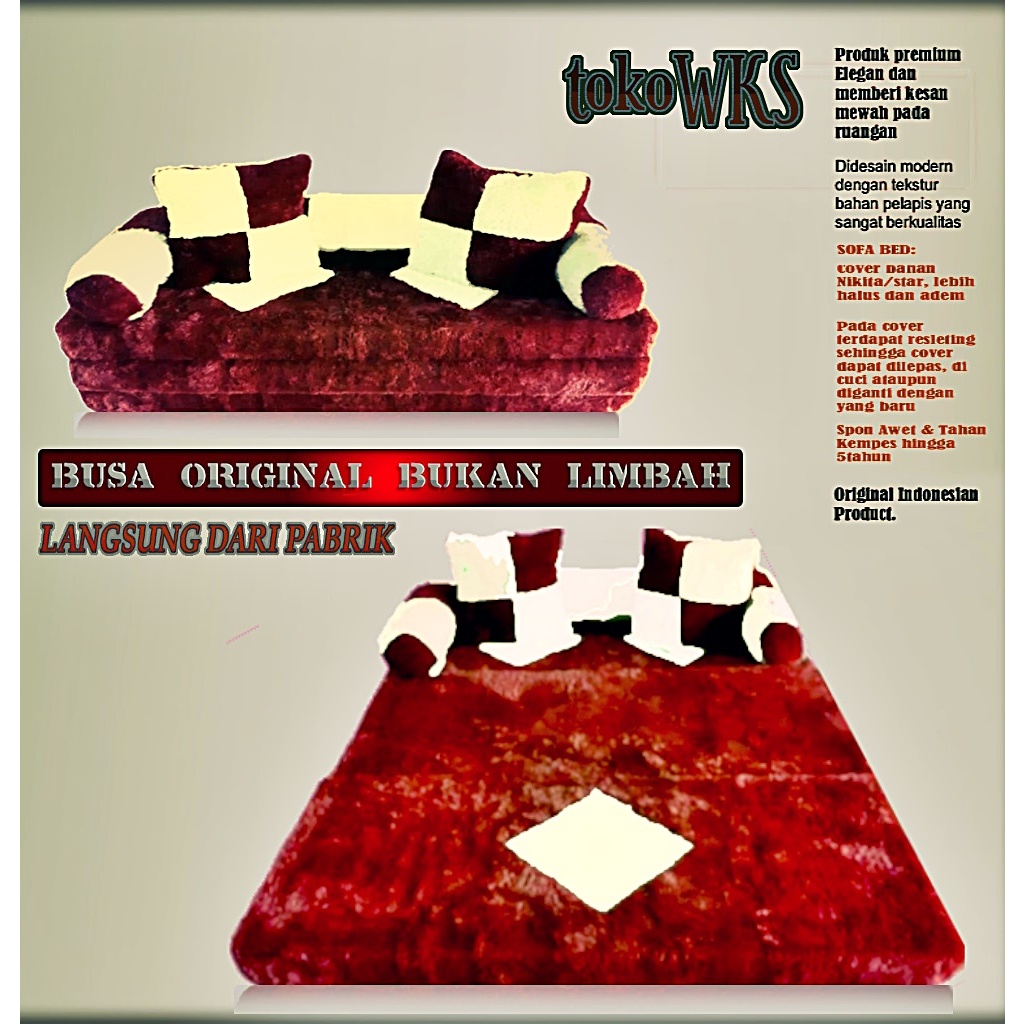 Sofabed Kasur lipat Sofa bed sopa rasfur motif Karakter Minimalis 120x180x10cm