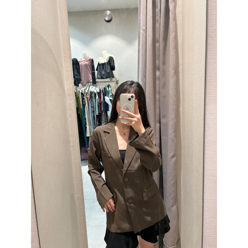 COMELLUC - Blazer Lengan Panjang korea Style | Blazer Wanita Korea Jumbo Oversize Casual Panjang | O