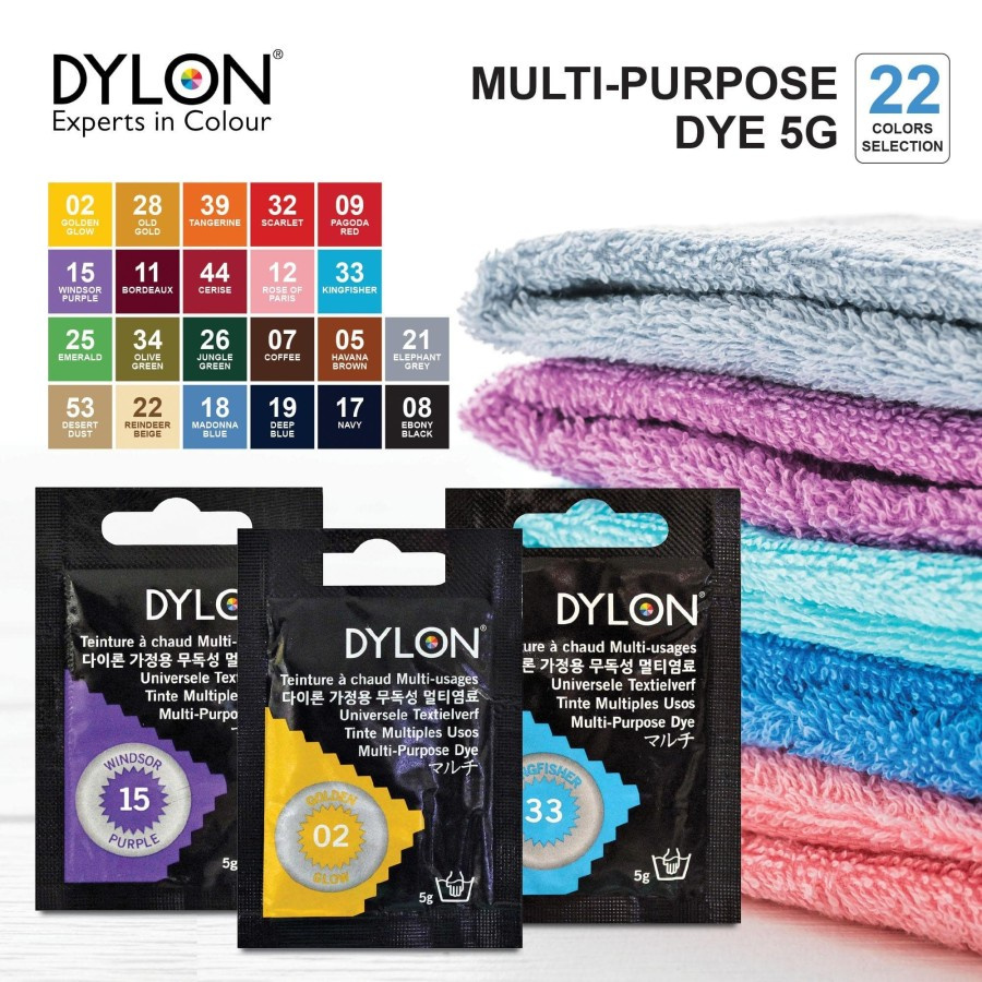 WANTEX DYLON Pewarna Kain Renda Kancing Isi 5 gram Super Lengkap DIY Tie Dye Sumbo Jumput Wenter Wan