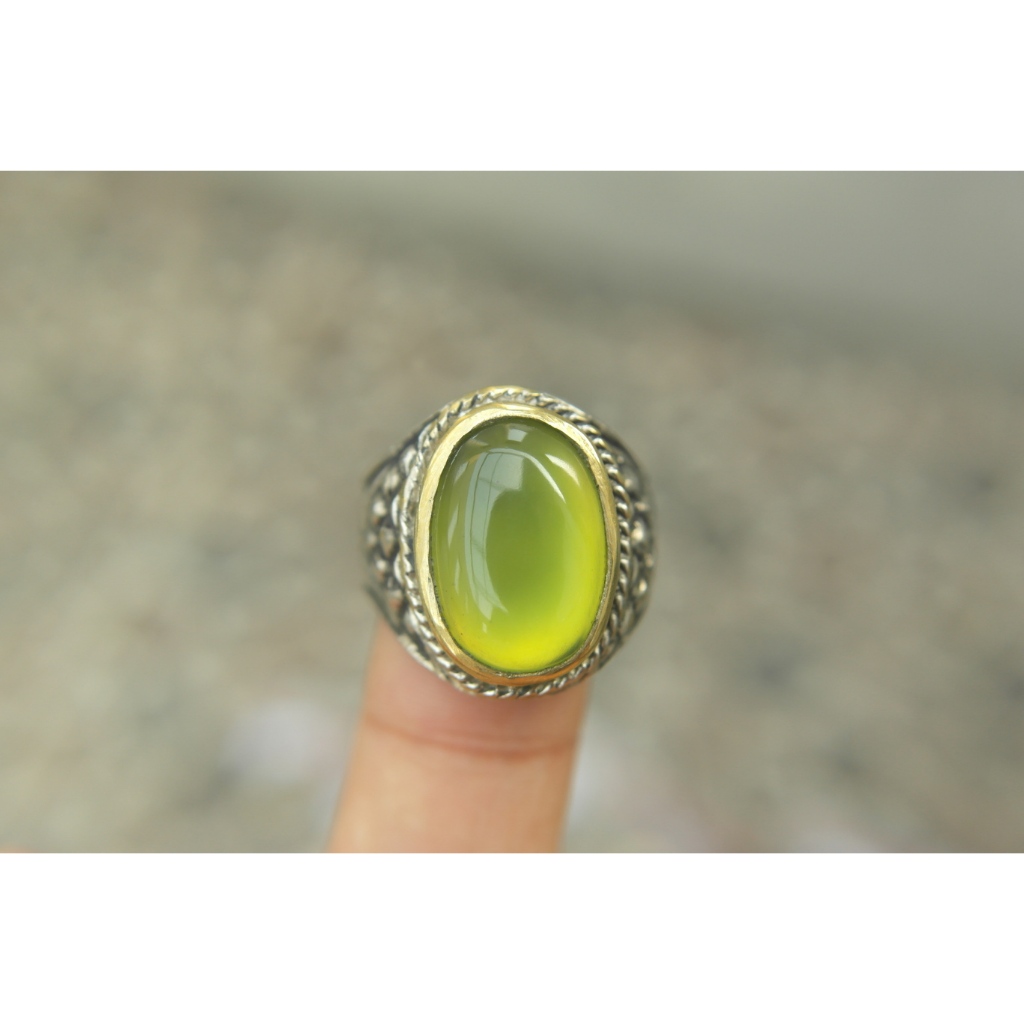 Natural Serpentine Memo Ring Size 8 Kode C283