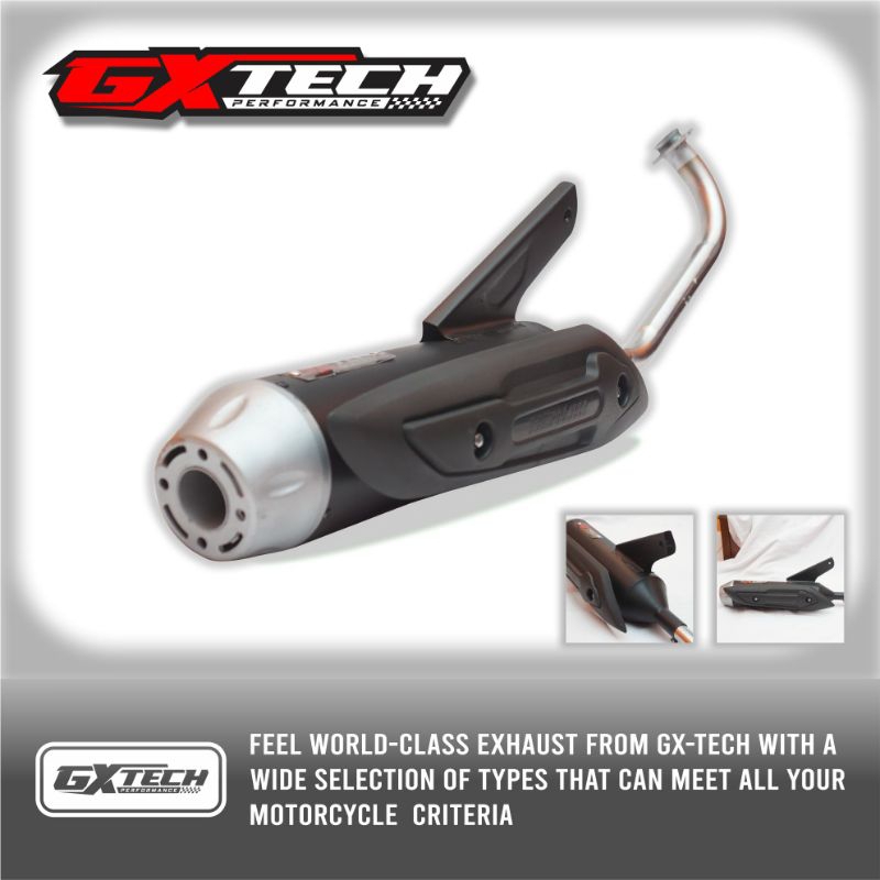 GX TECH Perfomance SR-01 Knalpot Standar Racing MIO M3 Inlet 28 mm