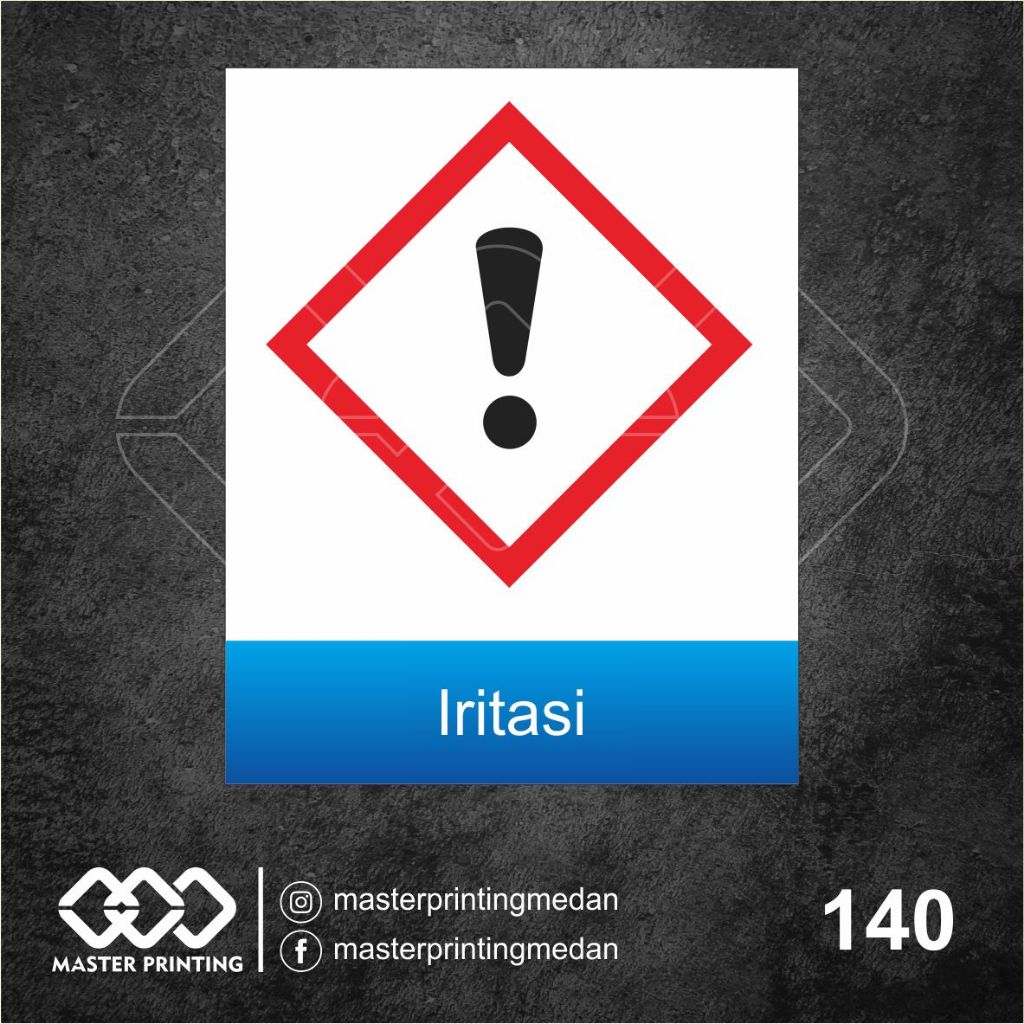

140 - Stiker Iritasi, Simbol Limbah B3, Sticker Vinyl, Tahan Air, Termurah, dan Bisa Custom