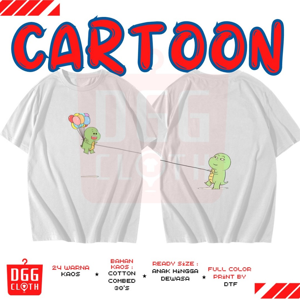 DGG Clothing Kaos Couple Dino Lucu Tshirt Pasangan Baju Couple Unisex