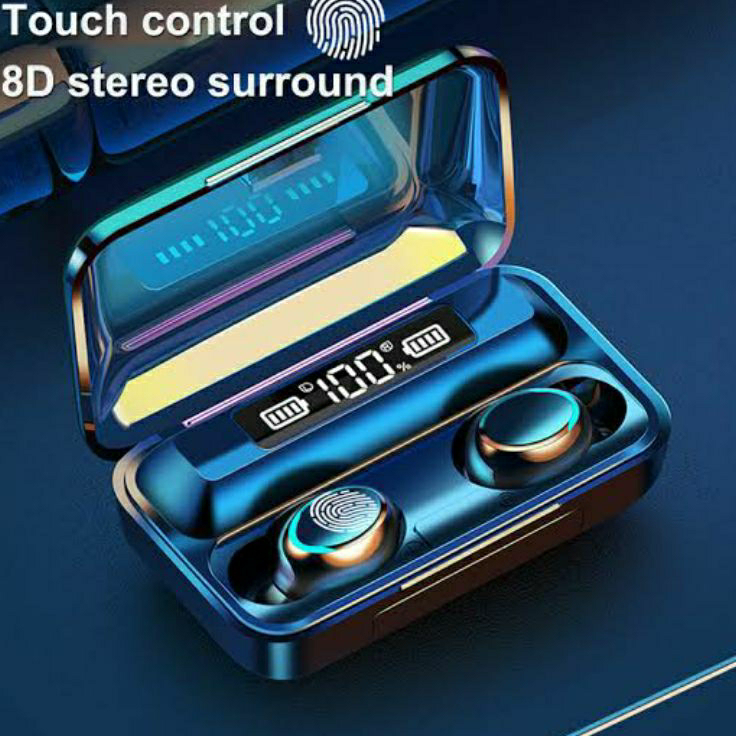 Super Promo F9-5 HEADSET BLUETOOTH WIRELESS TWS F9-5 LED SMART DISPLAY + POWER BANK 3500 MAH