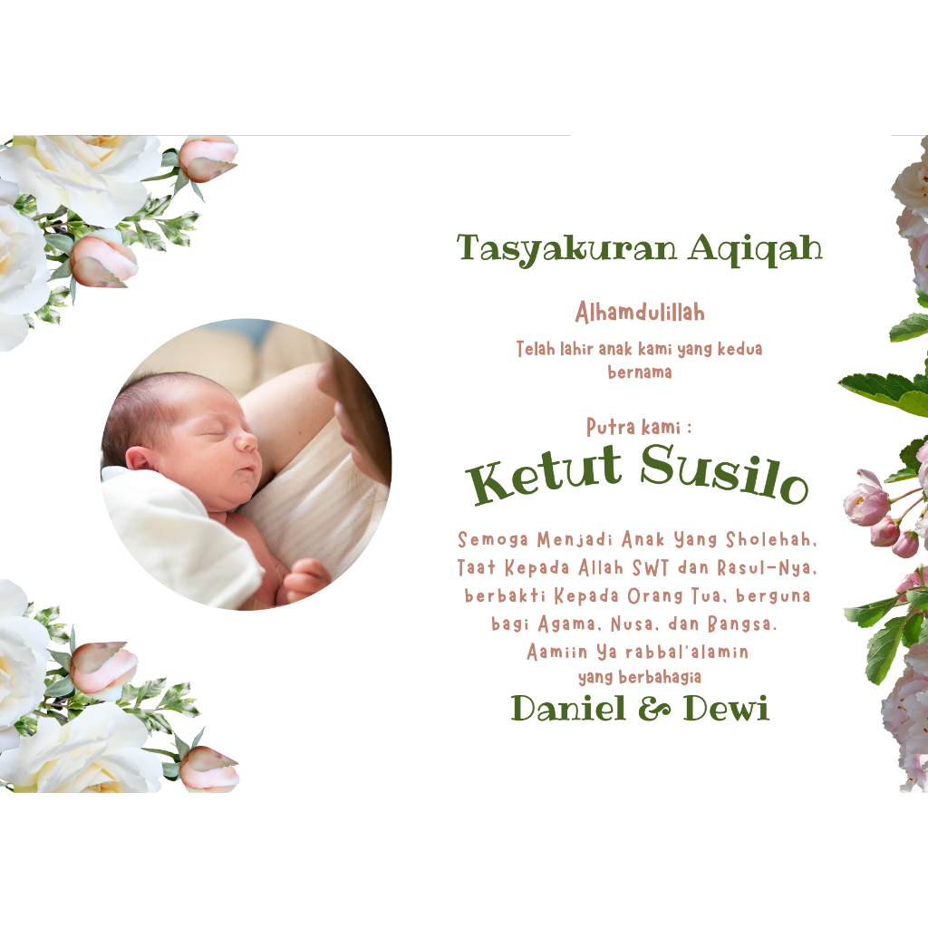 

Label Kertas Biasa Aqiqah / Selapan