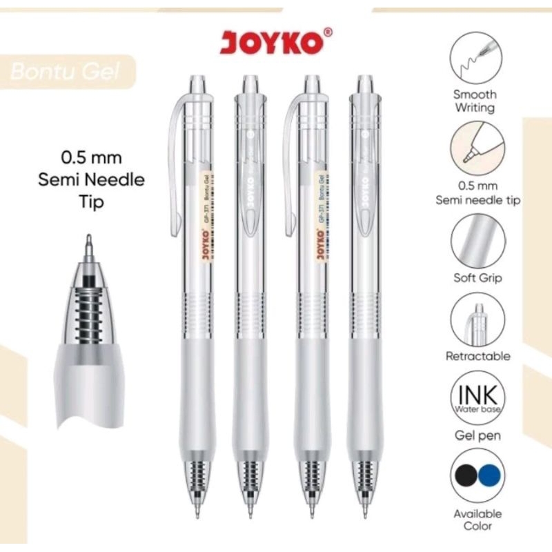 

HJK Pulpen Gel Joyko Gp-371 Bontu Gel 0.5mm ( 1pak/12pcs )
