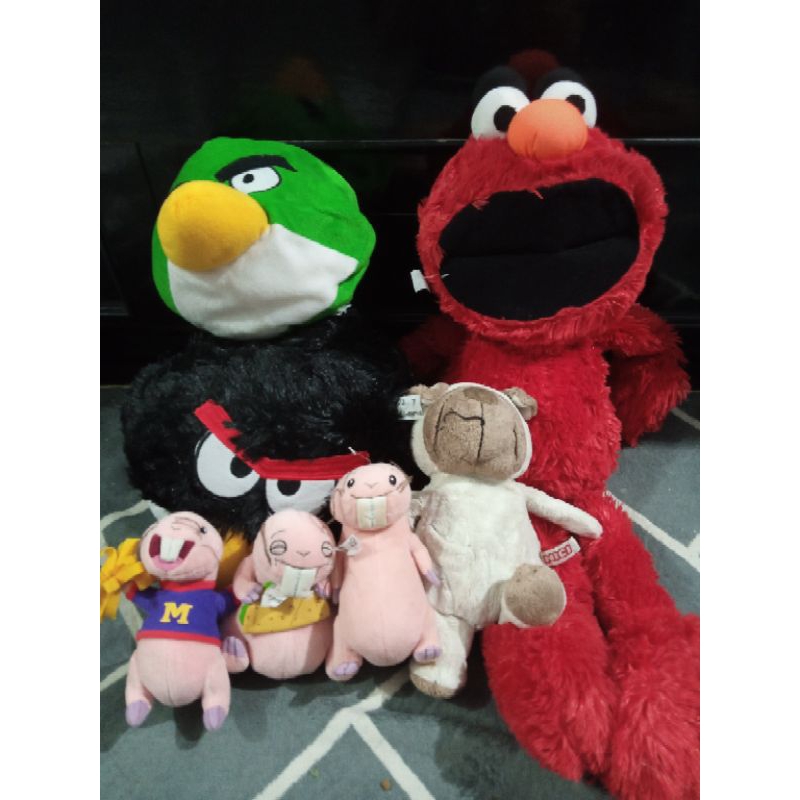 Boneka preloved Elmo angry bird nici Rufus tupai doll