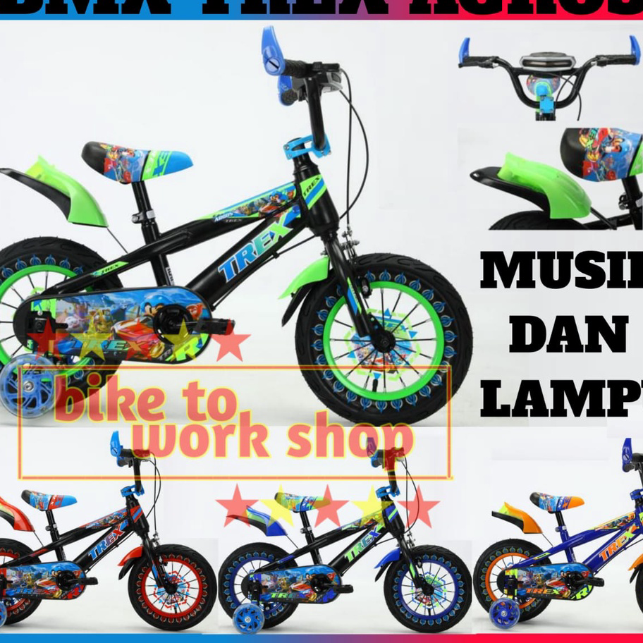 Terkini SEPEDA BMX 12 16 18 TREX AGROS MICHEL BLAZE BAMBASTIC ANAK LAKI MUSIK LAMPU Serba Murah