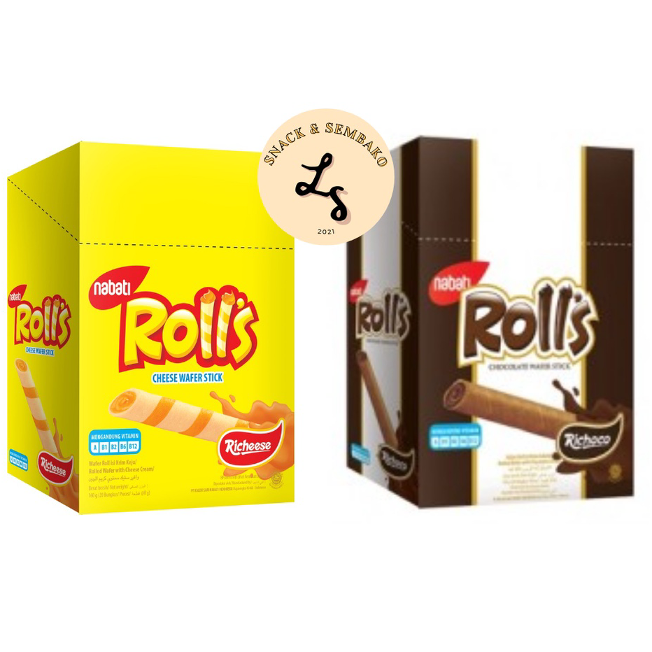 

Sale Nabati Rolls Cokelat/Keju 1 Box 20 pcs