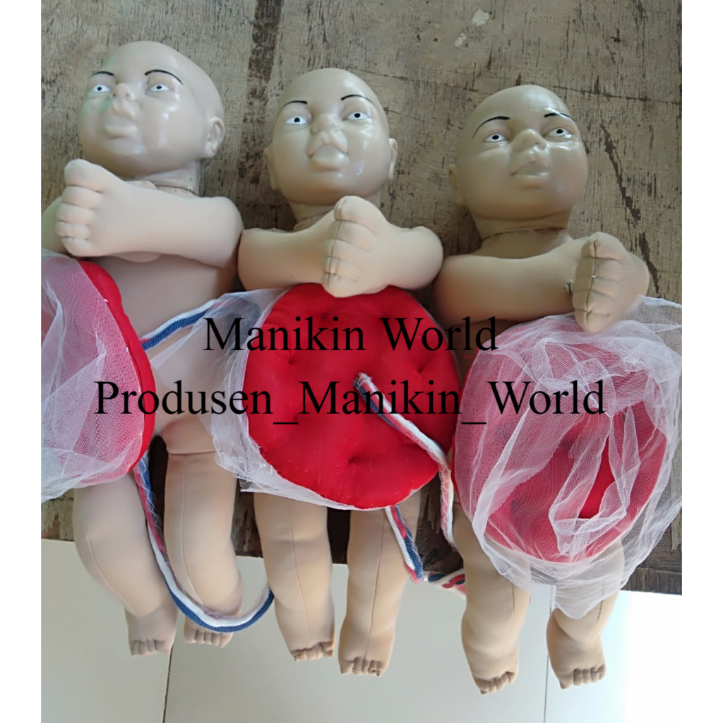 MANIKIN MODEL BAYI DAN PLACENTA KEPALA FIBER/SILICON/KAIN / ALAT PERAGA / PHANTOM