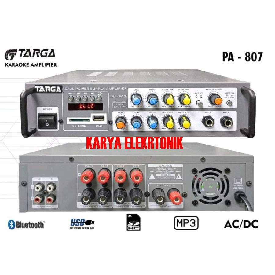 POWER AMPLI TARGA PA 807 AMPLI TARGA PA807 PA-807 ORI