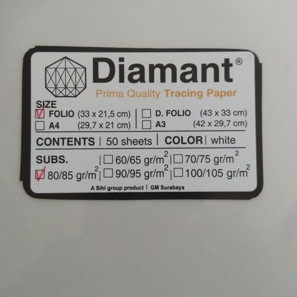 

Kertas Kalkir Merk Diamant Folio/F4