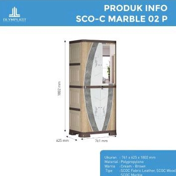 Olymplast SCOC Marbel 2/3 Pintu/Lemari Gantung Jumbo
