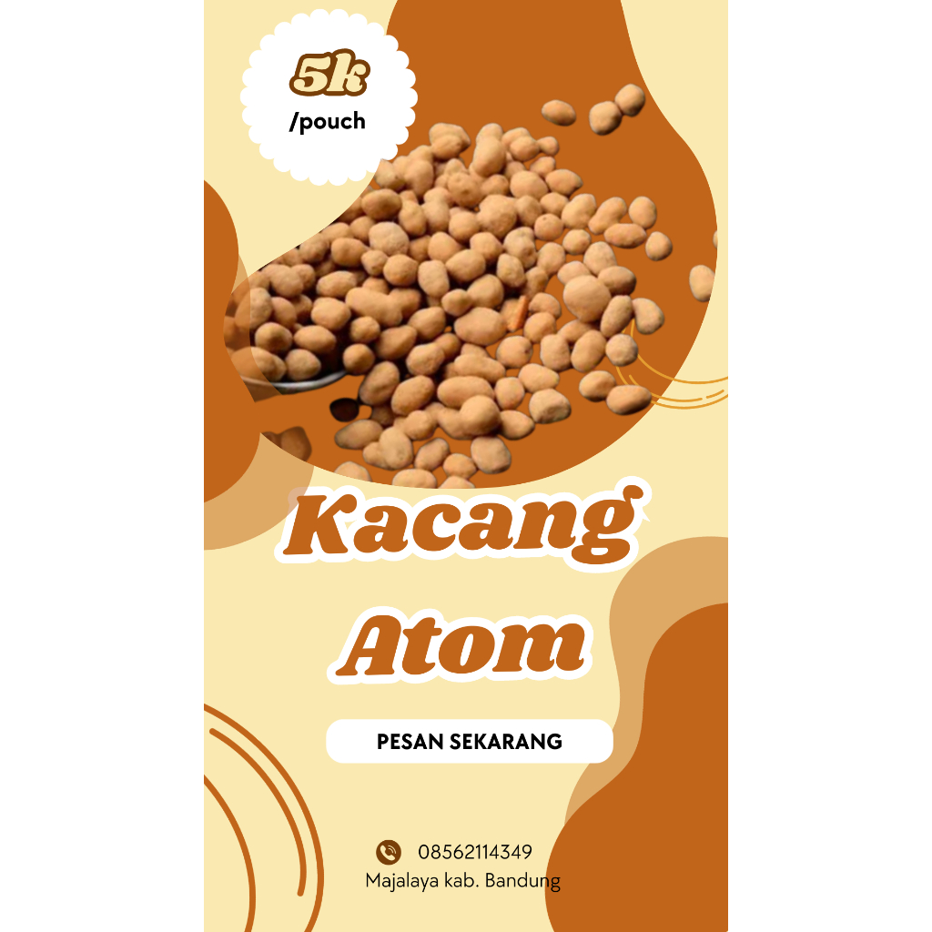 

kacang atom kacang telur kemasan pouch