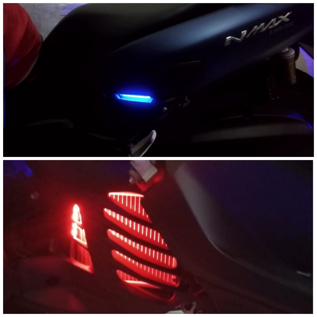 Nmax Modif LED strip cover radiator & body samping lampu motor aksesoris NMAX sudah PNP buat nmax ne
