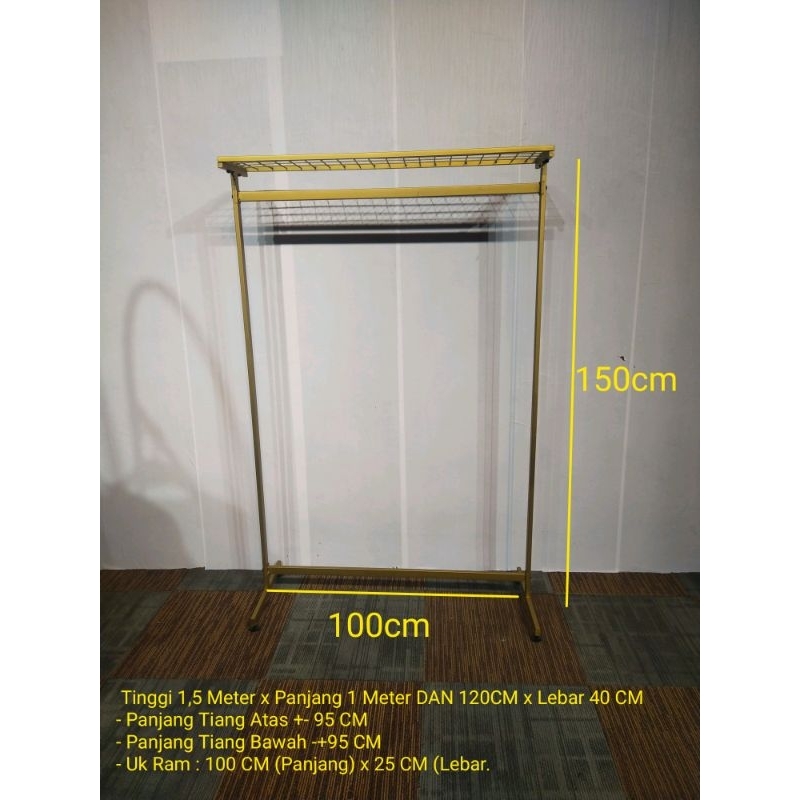 stanhanger ( MANTUL) gawang baju rak atas ram | display gawang baju | display baju gold | Gawang baj