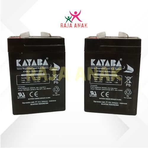 RAJA ANAK ‖ AKI KAYABA KECIL 6V 4.5A, BATERAI AKI KERING UNTUK MOTOR MOBIL AKI PLIKO, PMB, YOTTA