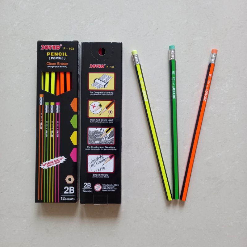 

[ LUSIN MURAH ] Pensil Pencil 2B Joyko P-103 Penghapus Bersih