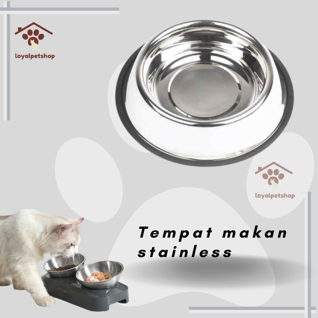 Tempat Makan Hewan Stainless / Tempat Makan Kucing Anjing Stainless / Mangkok Stainless