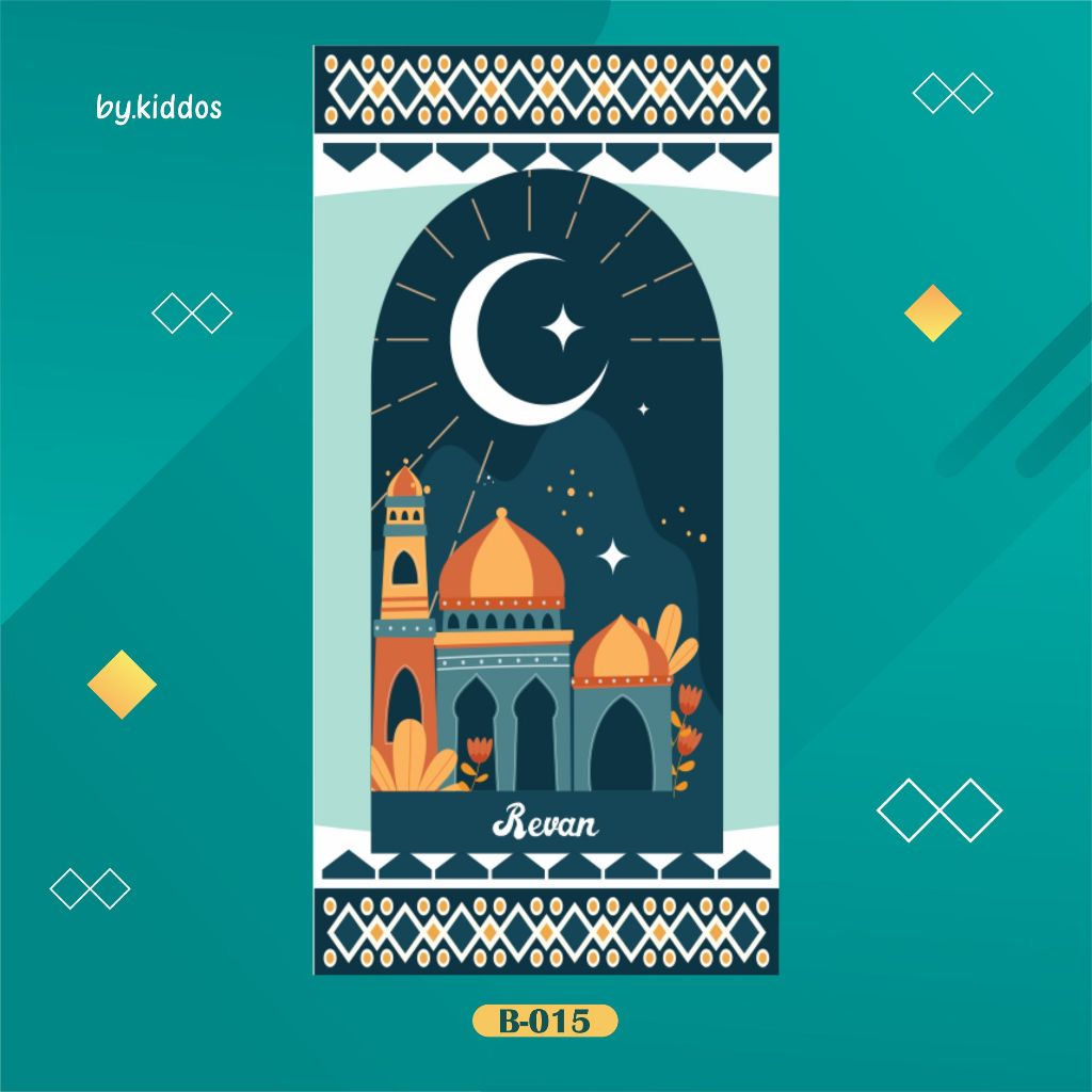 B-015 SEJADAH ANAK LAKI-LAKI/ SEJADAH TRAVEL/ SEJADAH ANTISLIP/ SEJADAH CUSTOM NAMA