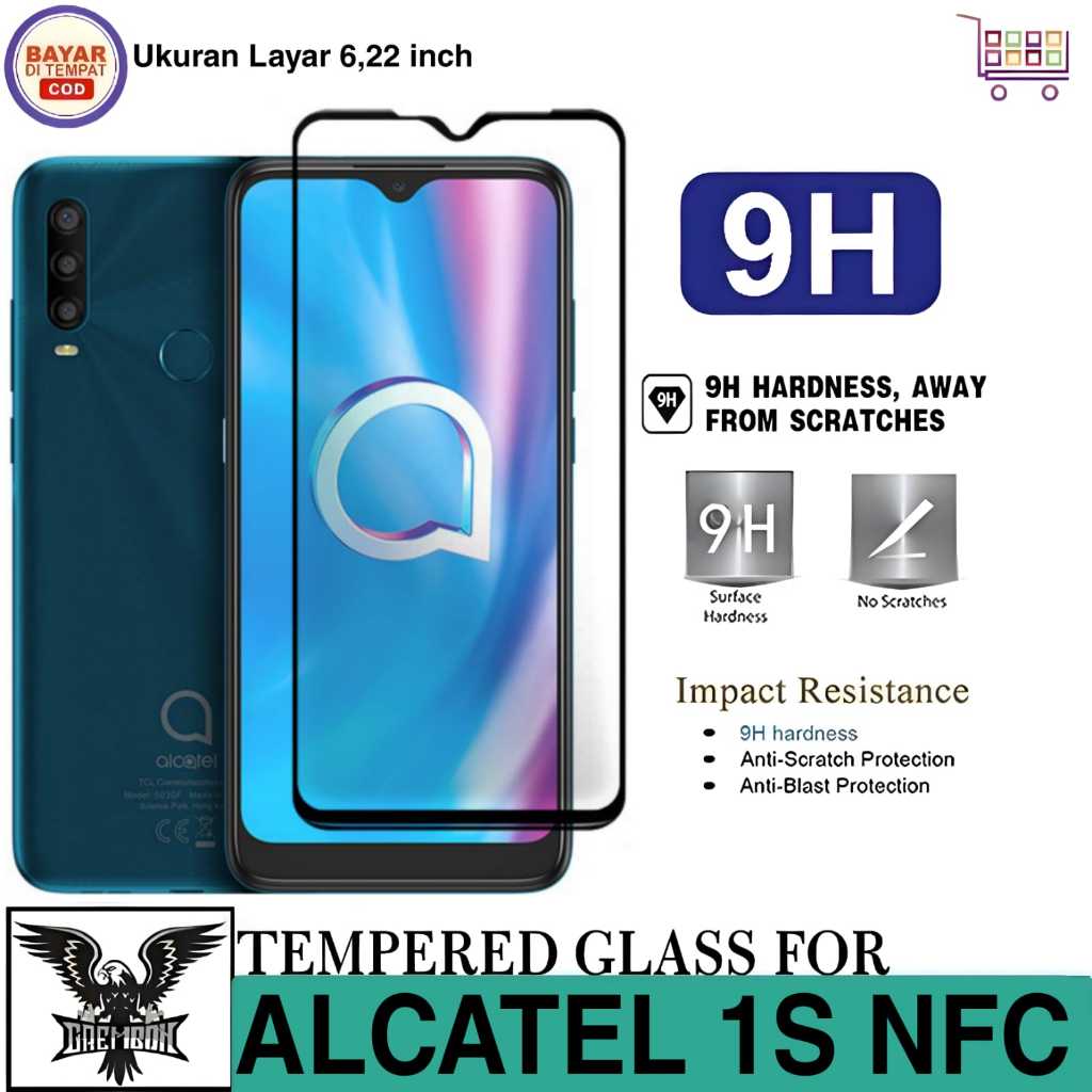 Promo Tempered Glass ALCATEL 1S NFC Anti Gores Kaca Bening Premium
