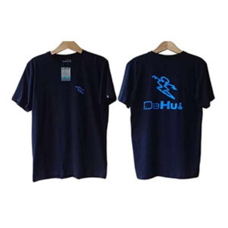 Kaos Surfing Dahui Star Waves Premium Bahan Katun Short Sleeve Warna Jet Black Dan White Clear