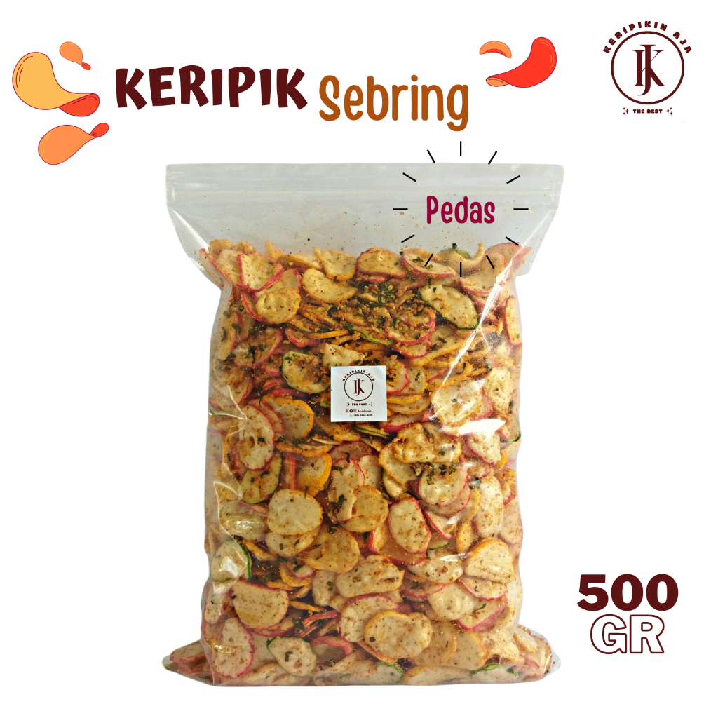 

Kerupuk Seblak keripik seblak PEDAS daun jeruk SEBRING bantet Pedas asin isi 500gr