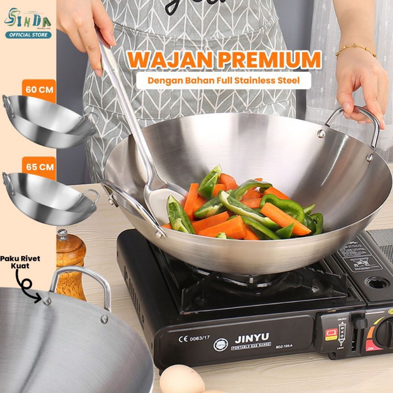 Wajan Stainless 555 Tebal Kuali Premium dengan Pegangan