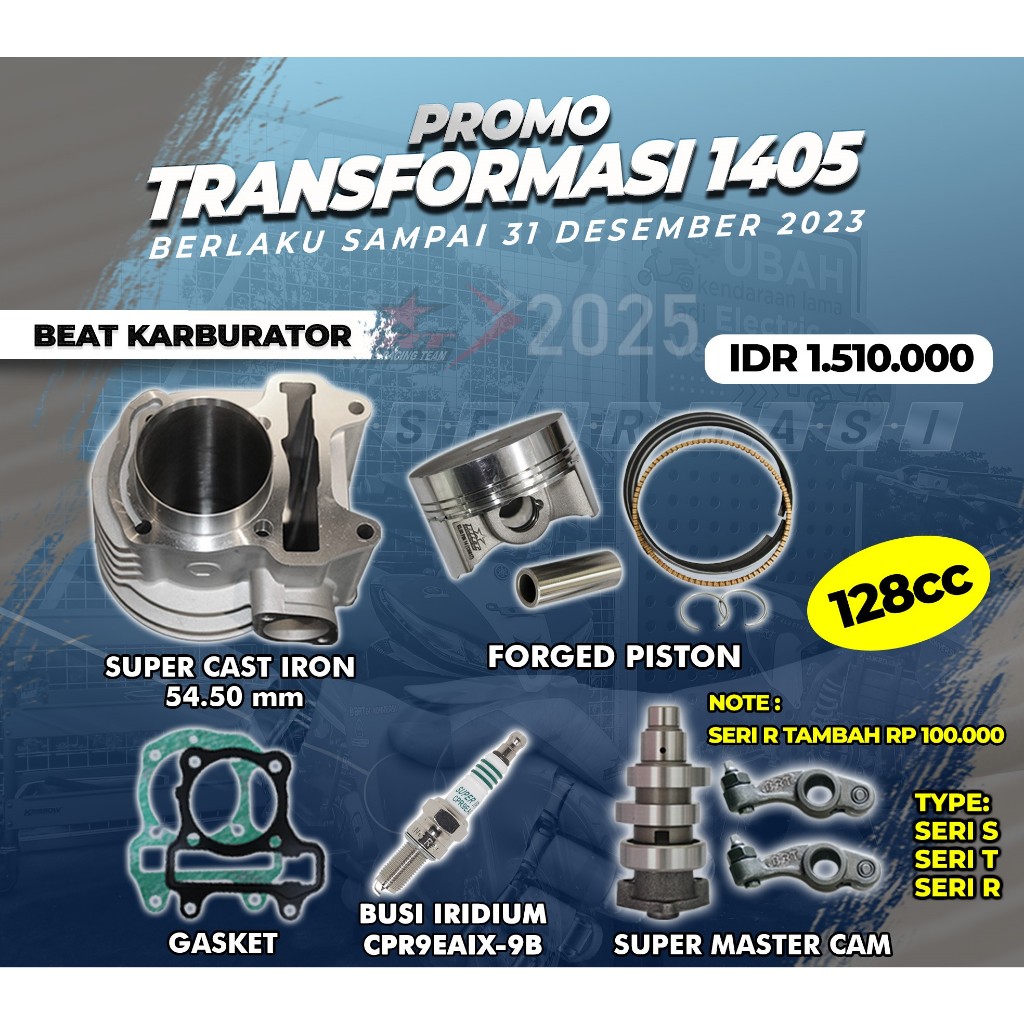 PAKET BORE UP BRT BEAT KARBU 128 CC