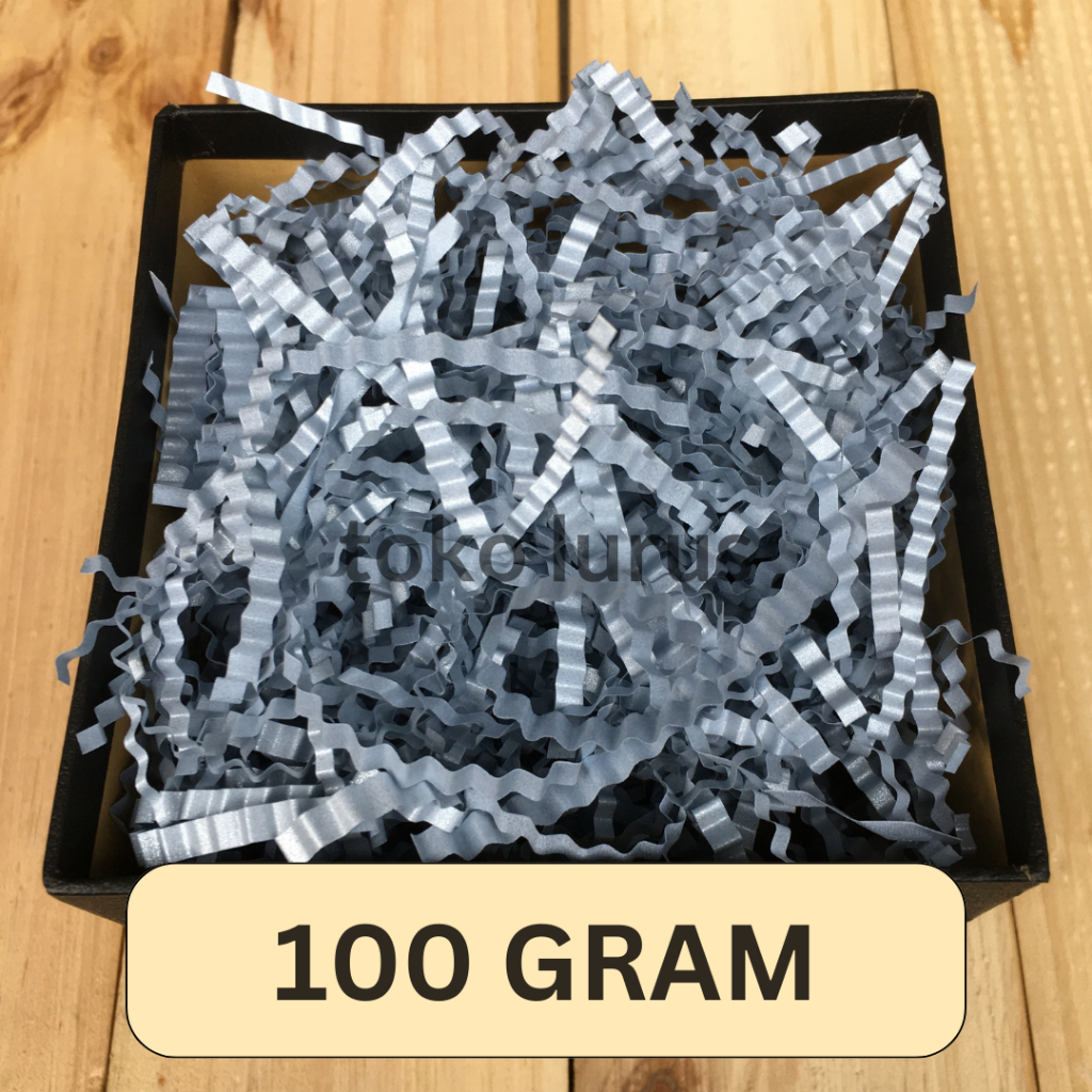 

Shredded Paper Keriting Premium Ungu Muda 100 Gram cocok untuk Hampers Kado Parcel