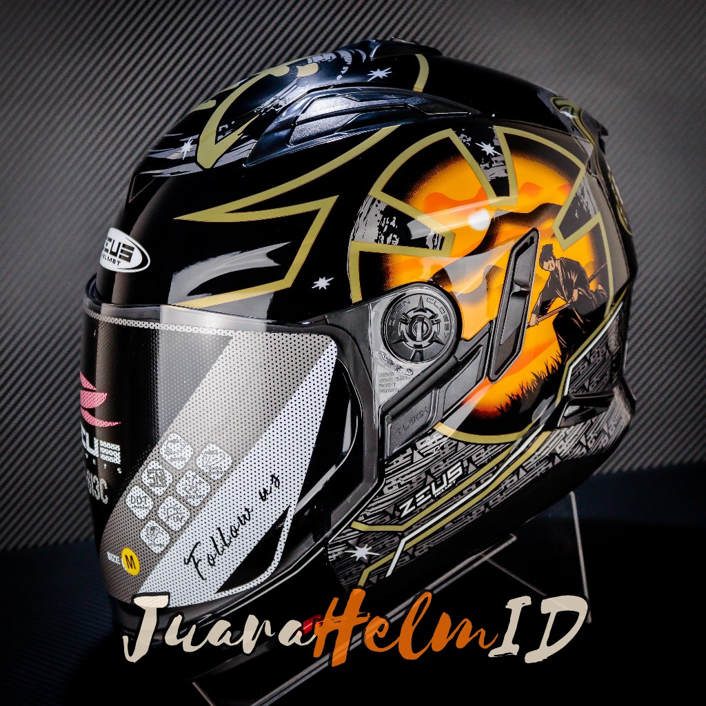 ZEUS HELM ZS-613 C AJ20 MODULAR / BLACK ORANGE / ZS613 C/ ZS 613C MUZZLE -