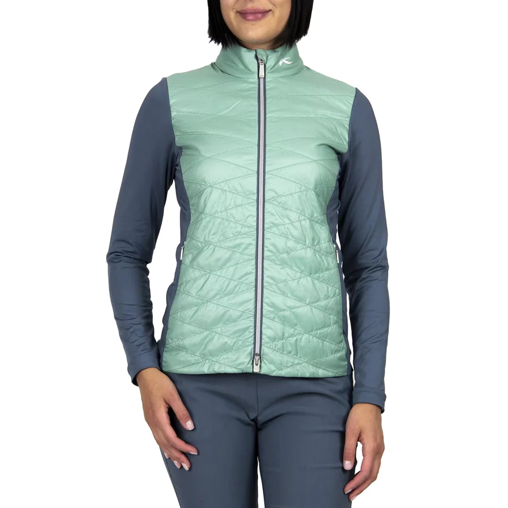 Kjus Women's Retention Mineral Blue Jacket Kjus Golf Jacket Jaket Kjus polar inner Original Kjuz pin