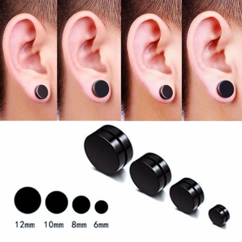 TINDIK TELINGA MAGNET HITAM / TINDIK MAGNET STAINLESS