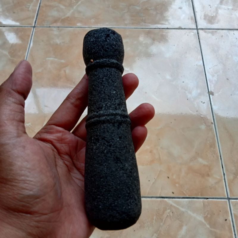 Penumbuk Lesung Batu Asli Size Mini 13 Cm