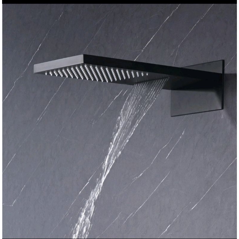 Shower dinding set dengan kran+shower model minimalis, Shower dinding set kotak