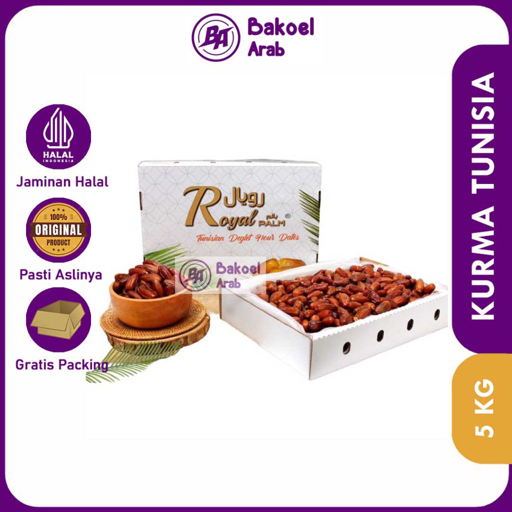 

Kurma Tunisia Madu 5KG Asli Timur Tengah Kemasan Dus Berkualitas Premium Halal Royal Palm Enak Lembut Bergizi Oleh Oleh Haji Umroh