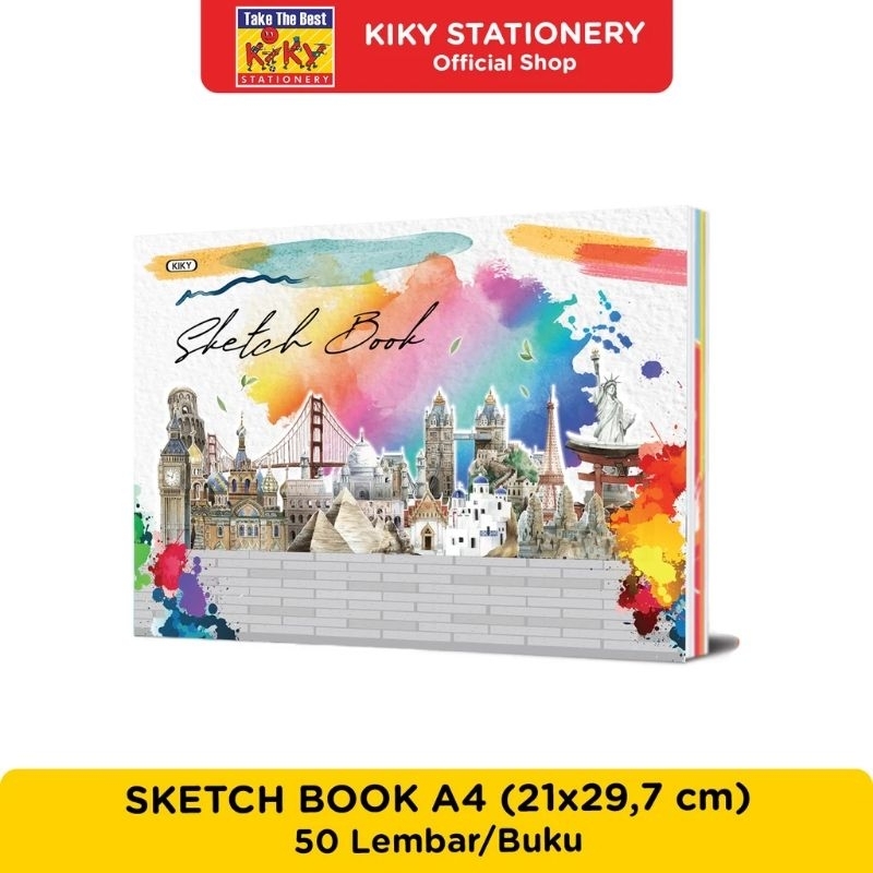 

Sketch book kiky A4 / Buku sketsa gambar 50 lembar