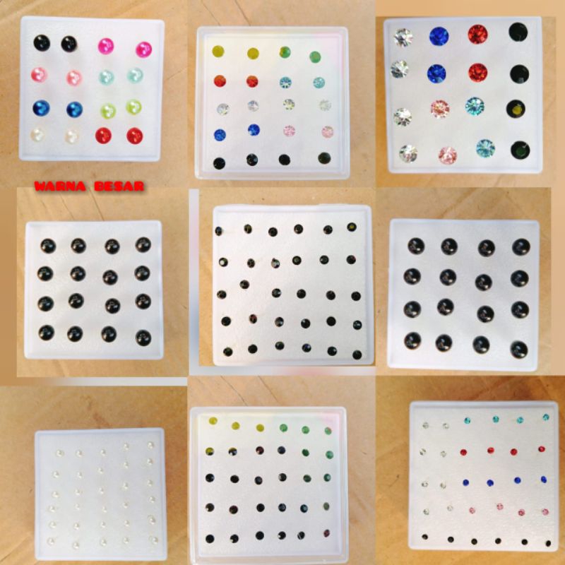 ANTING GIWANG / ANTING CEPLIK TUSUK PLASTIK KEMASAN MIKA