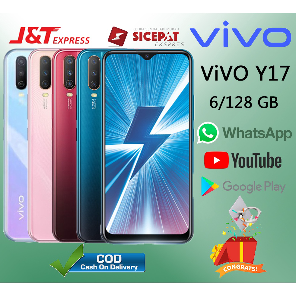Bayar Di Tempat☢HP VIVO Y17 Ram 8/256GB &amp; 6/128GB Smartphone 4G LET 6.35 inches Dual SIM 20MP+13MP Handphone Indonesia