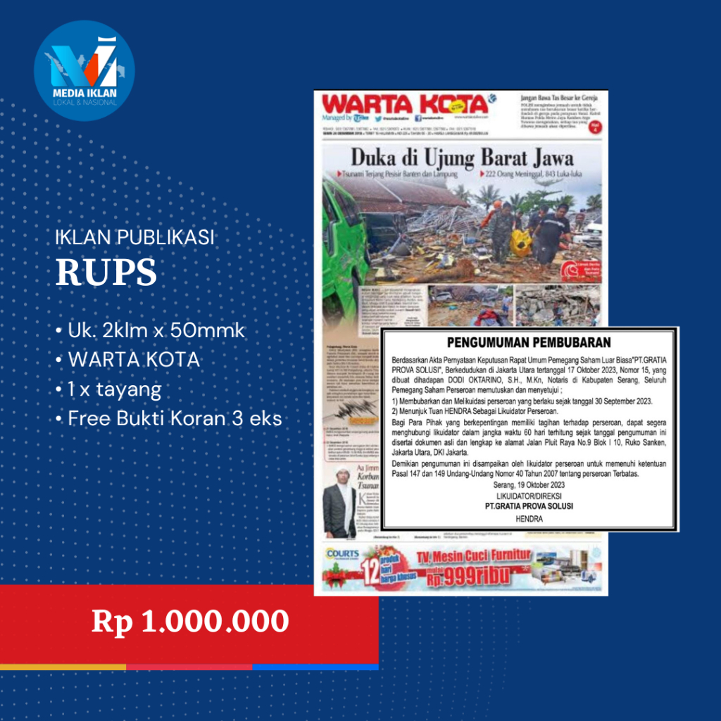 IKLAN KORAN PUBLIKASI RUPS 2X50
