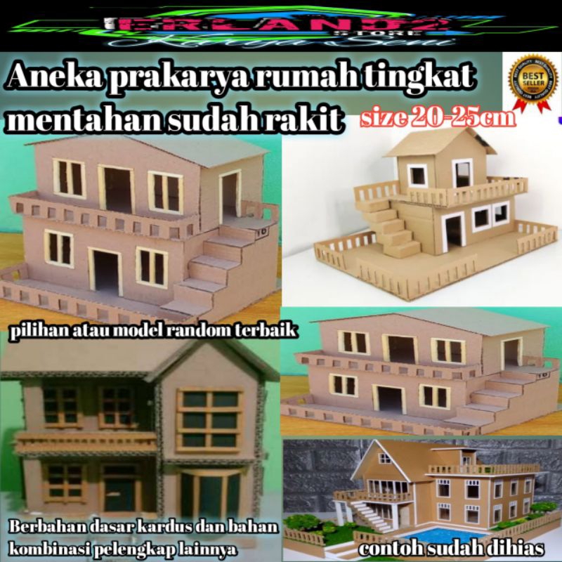 

prakarya rumah tingkat dari kardus aneka kerajinan tangan